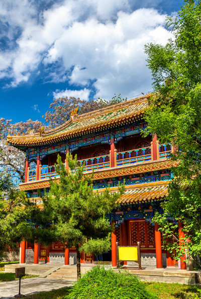 中国北京北海公园的展馆。