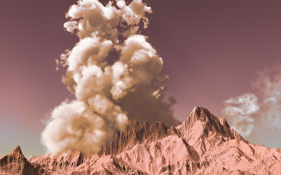 岛上火山喷发