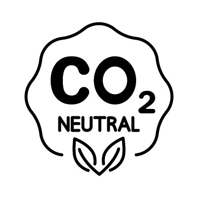 碳中性的。二氧化碳回收图标。碳中性的足迹