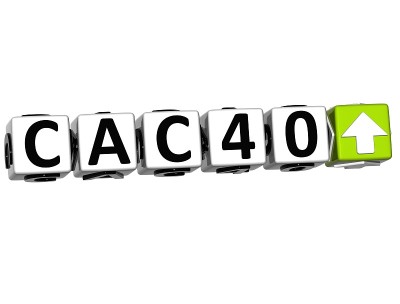 3D CAC40股票市场块文本