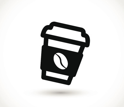 纸咖啡杯图标矢量插图