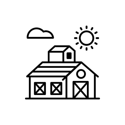 Barn Outline Icon. EPS File 10