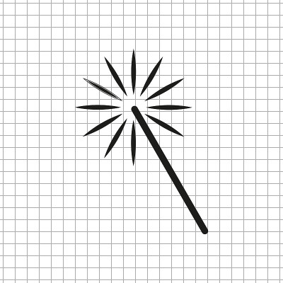 魔术和魔杖-黑色矢量图标