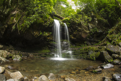 石窟瀑布，大烟山国家公园
