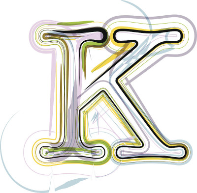 有机字体说明。字母K