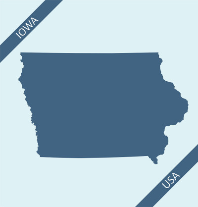Blank map of Iowa