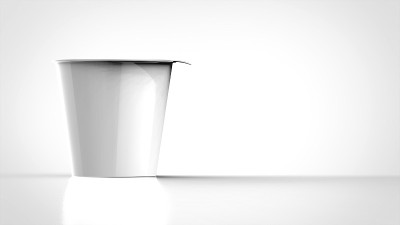 酸奶包白色背景一左前3D渲染