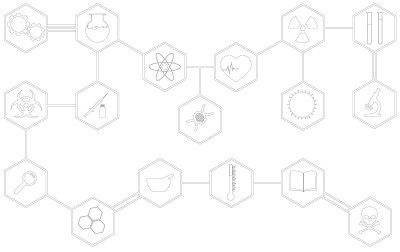 大量不同的科学图标
