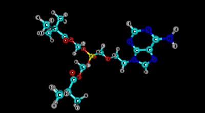 阿德福韦分子结构孤立于黑色上