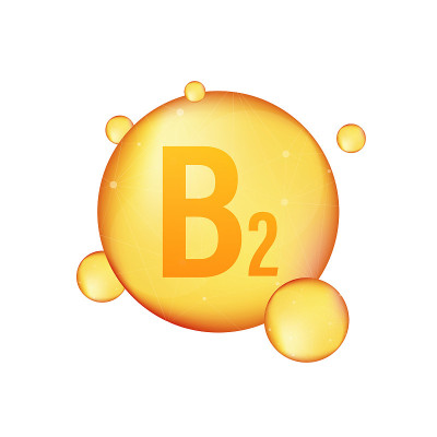 Vitamin B 2 gold shining icon. Ascorbic acid. Vect