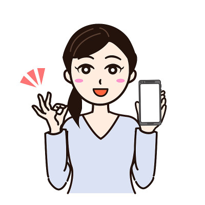 智能手机微笑的女人