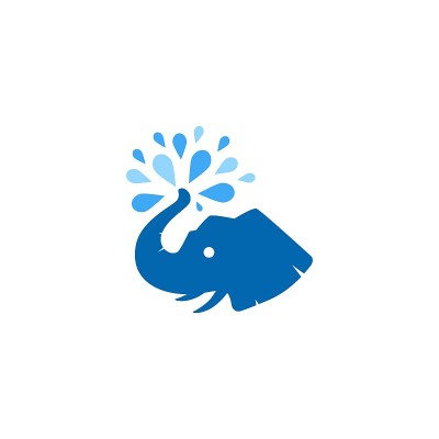 象水泼水节矢量插图