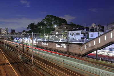 东海道线铁路(夜景)
