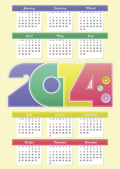 2014年日历