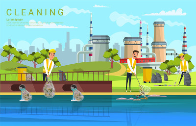 Environment preservation vector banner template