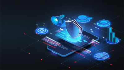智能手机上的信用卡在线支付保护概念。金融交易，非现金支付交易。卡与支付系统，货币货币，NFC支付概念