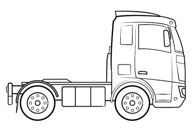 半挂车-矢量插图。