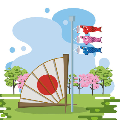 日本园林手扇
