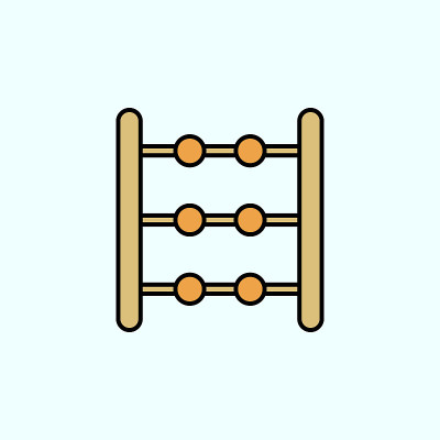 珠算，计数颜色矢量图标，矢量插图