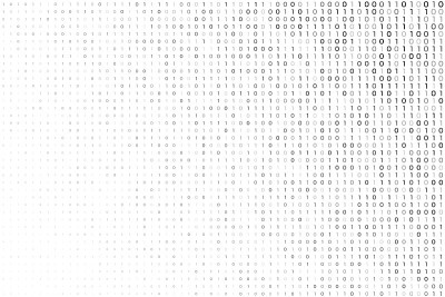 digital white background with binary code numbers