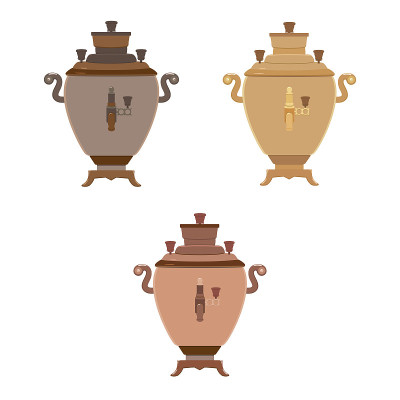 矢量插图茶壶