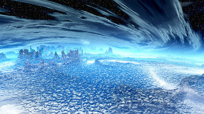 Stranger planet. Rocks and Desert. 3D illustration