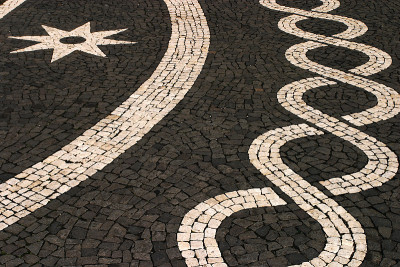 葡萄牙黑白马赛克路面。