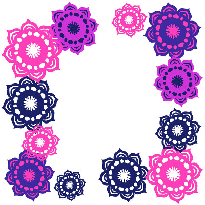 现代花边框架插图材料