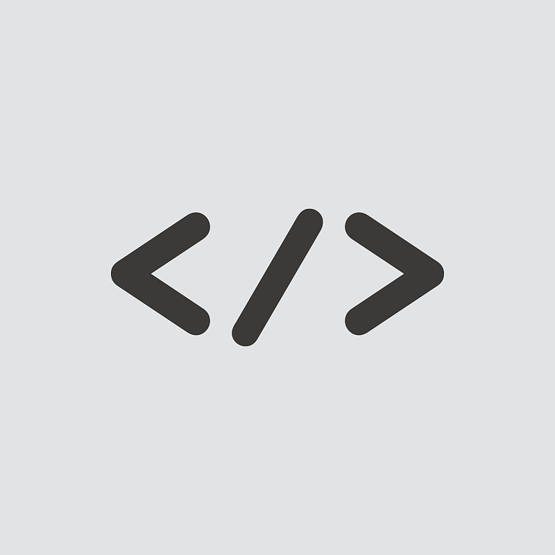 Code icon isolated of flat style.