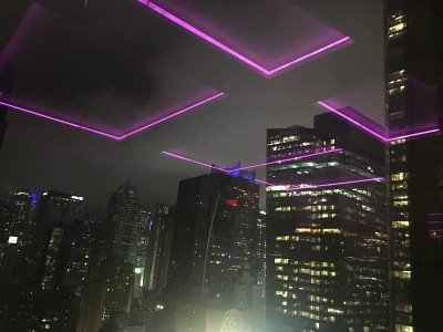 纽约曼哈顿摩天大楼的夜晚。