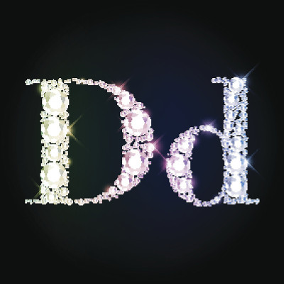 闪闪发光的钻石宝石字母D