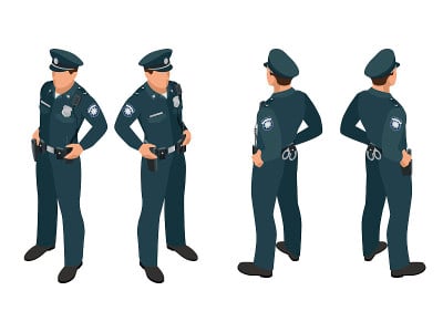 警察穿制服。