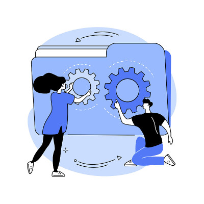 工作分担抽象概念矢量插图。