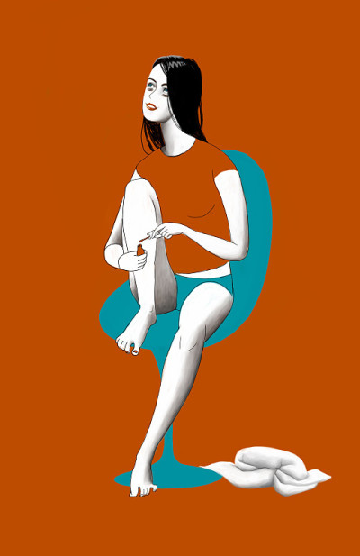 女孩沐浴后