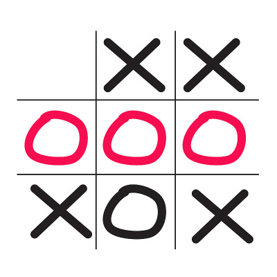 Tic tac - toe游戏图标上的白色背景。平的风格。井字游戏图标为您的网站设计，标志，应用程序