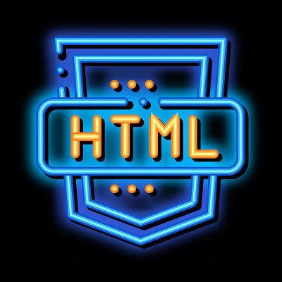 编码语言HTML系统霓虹辉光图标插图