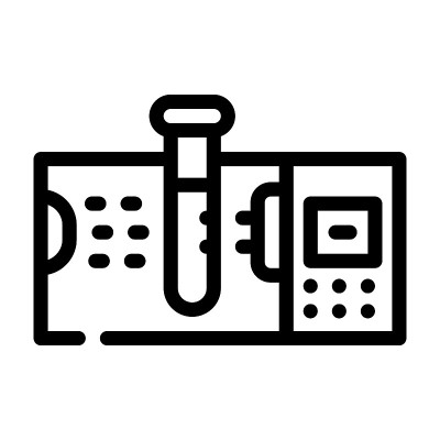 分光光度计实验室电子工具线图标矢量插图