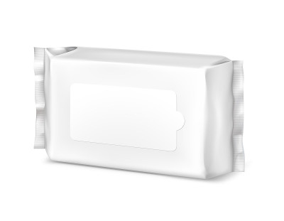 Flow pack isolated on white background.