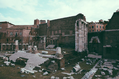 Panoramic view of Temple of Mars Ultor was an anci