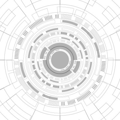 摘要重叠圆数字背景，智能镜头技术