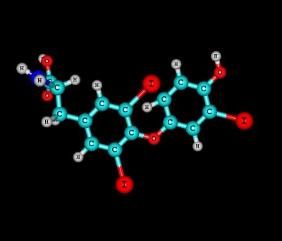 黑上分离的三碘甲状腺原氨酸分子
