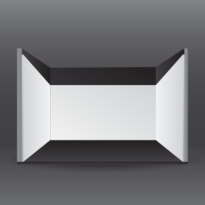 简单的墙展位模型。活动3D渲染展台