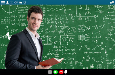 Teacher teach lesson on e-learning and online educ