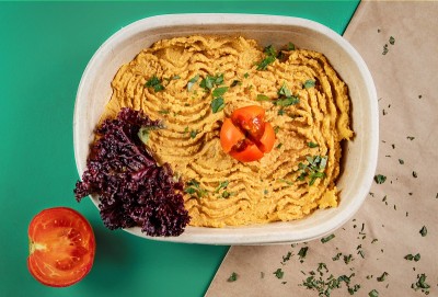 硬纸板包装的鹰嘴豆泥食谱
