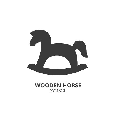 摇摆马矢量剪影图标孤立的背景。木马玩具。面向web和移动应用程序的平面矢量。可作为-象形图、标志、图