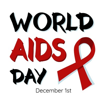 12月1日是世界艾滋病日。世界艾滋病日的红丝带海报