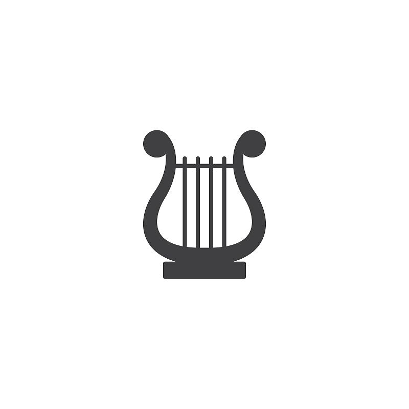 Harp music instrument icon vector