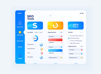 Seo图表板界面矢量模板
