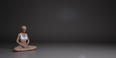 女士沉思3D渲染