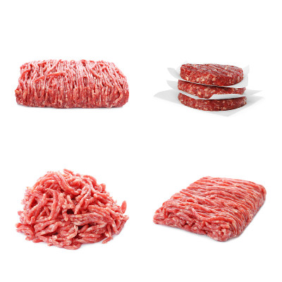 设置生肉末在白色背景